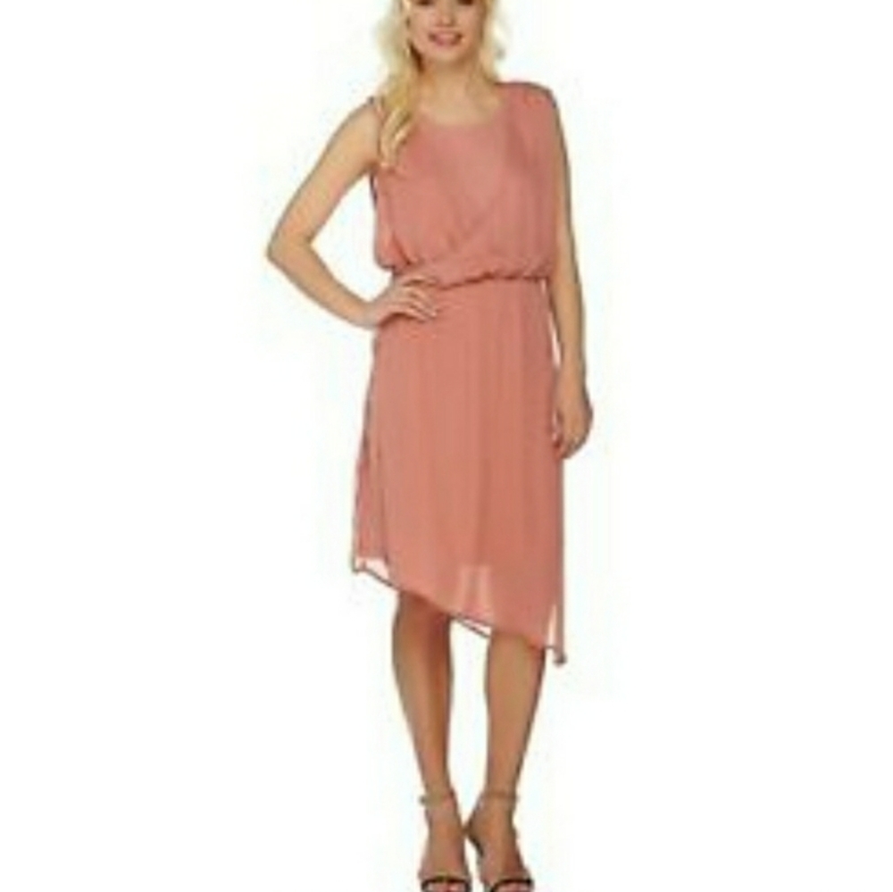 H by Halston Jet Set Sleeveless Drapped Chiffon Dress